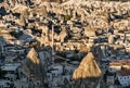 Top view of Goreme town in the morning. Cappadocia. Turkey Royalty Free Stock Photo