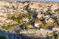 Top view of Goreme town in the morning. Cappadocia. Turkey Royalty Free Stock Photo