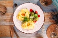 Breakfast cloud egg nests whipped whites salad