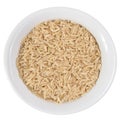 Top view of grains on ceramics bowl. Royalty Free Stock Photo
