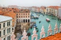 Top view of Grand canal from roof of Fondaco dei Tedeschi Royalty Free Stock Photo