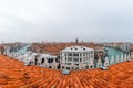 Top view of Grand canal from roof of Fondaco dei Tedeschi Royalty Free Stock Photo