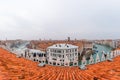 Top view of Grand canal from roof of Fondaco dei Tedeschi Royalty Free Stock Photo