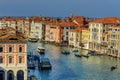 Top view of Grand canal from roof of Fondaco dei Tedeschi. Venice. Italy Royalty Free Stock Photo