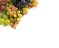 Top view. Grapes on white background.