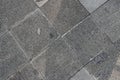 Gray brick stone on the ground in a public park. Sidewalk, Pavement, flooring texture background Royalty Free Stock Photo