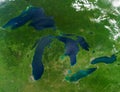 Top view of Great Lakes satellite image. Elements of this image furnished by NASA