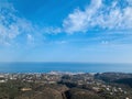 Top view of the greek city Rethymno, harbor and Aegean Sea in the summer Royalty Free Stock Photo