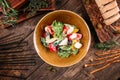Greek salad with fresh vegetables cheese olives Royalty Free Stock Photo