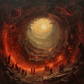 9 circles of Dante\'s hell painting