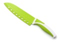 Top view of green santoku knife Royalty Free Stock Photo