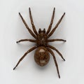 Top view of a grey chrome house spider, white background. Generated image Royalty Free Stock Photo