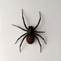 Top view of a grey chrome house spider, white background. Generated image Royalty Free Stock Photo