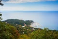 Top view of Grignano dock and Miramare castle