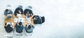 Top view on a group of businessman and businesswoman having a meeting and making a business commitment Royalty Free Stock Photo