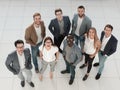 Top view. a group of creative young people standing in the office. Royalty Free Stock Photo