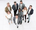 Top view. a group of creative young people standing in the office. Royalty Free Stock Photo