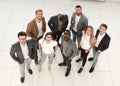 Top view. a group of creative young people standing in the office. Royalty Free Stock Photo
