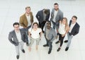 Top view. a group of creative young people standing in the office. Royalty Free Stock Photo