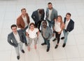 Top view. a group of creative young people standing in the office. Royalty Free Stock Photo