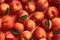 Top view of group of peaches Royalty Free Stock Photo