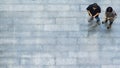 Top view group of people are playing and talking with phone Royalty Free Stock Photo