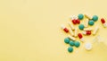 top view group pills. High quality photo Royalty Free Stock Photo