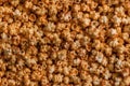 Top view of group of golden popcorns