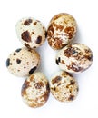 Top view group of quail eggs over white background Royalty Free Stock Photo