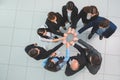 Top view. group of young professionals standing in a circle Royalty Free Stock Photo