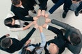 Top view. group of young professionals standing in a circle Royalty Free Stock Photo
