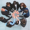 Top view. group of young professionals standing in a circle Royalty Free Stock Photo