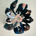 Top view. group of young professionals standing in a circle Royalty Free Stock Photo