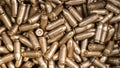 Top view of gun ammunition. Bullets for pistol Royalty Free Stock Photo