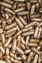 Top view of gun ammunition. Bullets for pistol Royalty Free Stock Photo