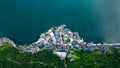 Top view of Hallstatt lake in Alps, wooden houses, lake view, Alps, Austria, Europe Royalty Free Stock Photo