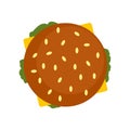 Top view hamburger icon, flat style