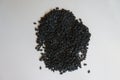 Top view of handful of seeds of black sesame