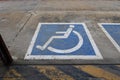 Top view of the handicap symbol written on the road surface. Royalty Free Stock Photo