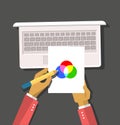 Top view Hands Hold Color Model