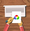 Top view Hands Hold Color Model