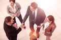 Top view.handshake business partners before a business meeting Royalty Free Stock Photo