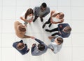 Top view. handshake business people Royalty Free Stock Photo