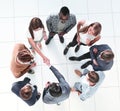 Top view. handshake business people Royalty Free Stock Photo