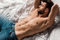 View of handsome shirtless sexy man
