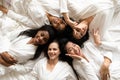 Top view of happy girls have fun on bachelorette party Royalty Free Stock Photo