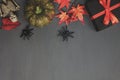 Top view of Happy Halloween Festival background concept. Royalty Free Stock Photo