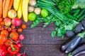 Top View of Healthy Eating Background with Colorful Fresh Organic Vegetables and Herbs, Healthy Food from Garden, Diet or Royalty Free Stock Photo