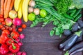 Top View of Healthy Eating Background with Colorful Fresh Organic Vegetables and Herbs, Healthy Food from Garden, Diet or Royalty Free Stock Photo