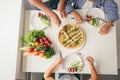 Top view of healthy meal on the table Royalty Free Stock Photo